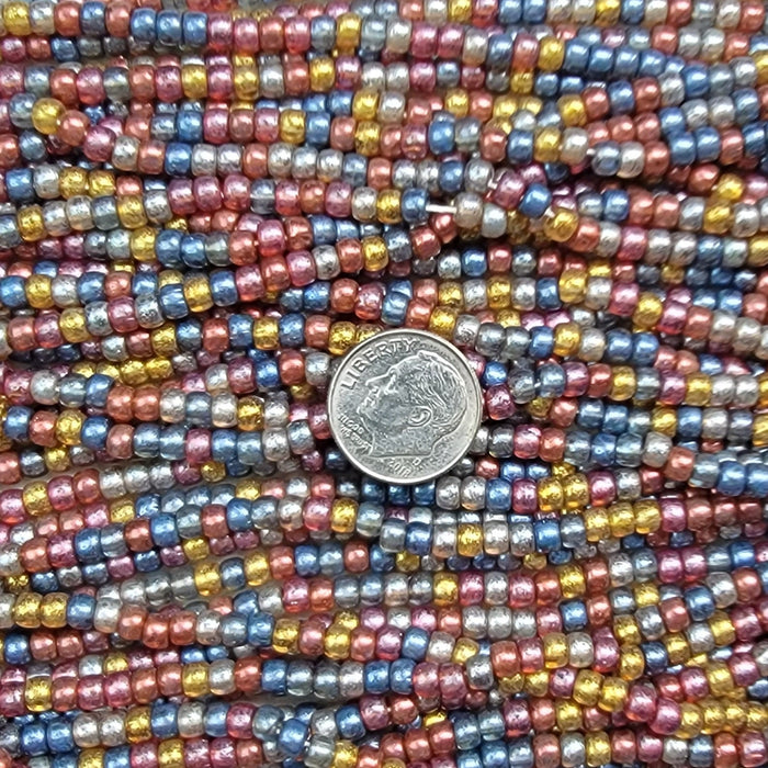 Vintage 2/0 Czech Seed Bead Opaque Brown with 4 sets of White & Black  Stripes – Garden of Beadin