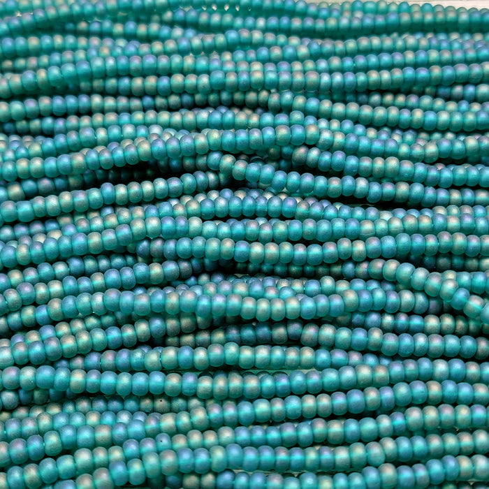 Czech Round Seed Beads, Glass - Opaque Baby Blue Turquoise, Choose Size