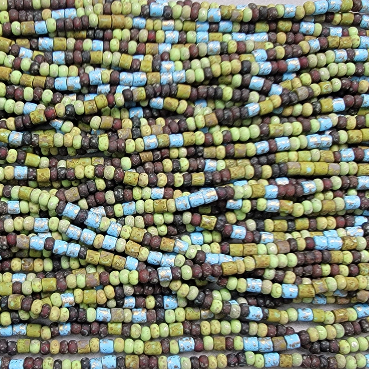 4mm Czech Aged Picasso Beads, Wrap Bracelet Beads, Glass Beads, Seed Beads,  Multicolored Beads, Patterned Beads 