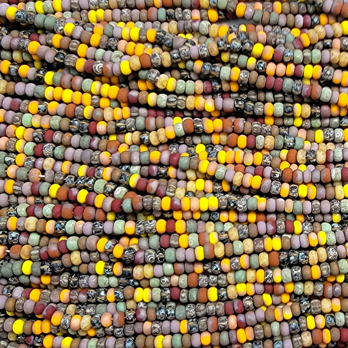 4mm Czech Aged Picasso Beads, Wrap Bracelet Beads, Glass Beads, Seed Beads,  Multicolored Beads, Patterned Beads 