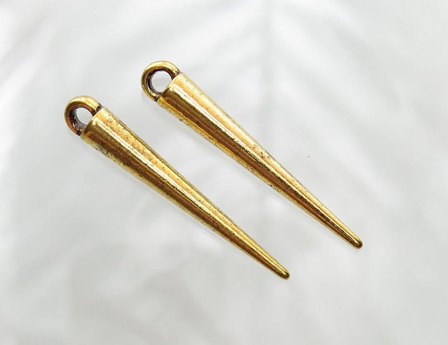 Spike Antique Gold 34x5mm Alloy Metal Focal Pendants/Earring